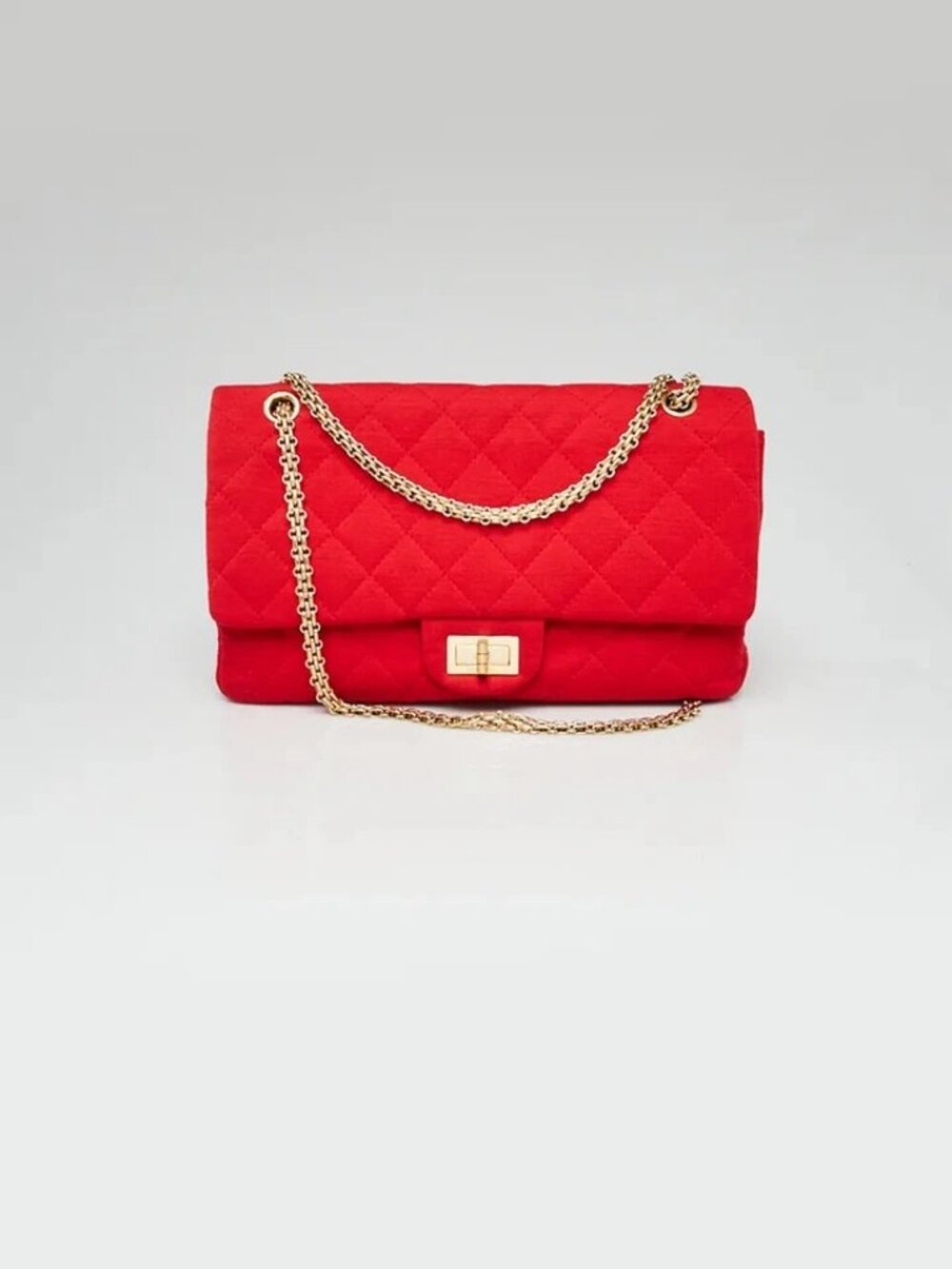 Chanel Red 2.55 Reissue Quilted Classic Jersey Leather 227 Jumbo Flap Bag - Picture 2 of 12